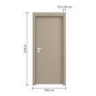Kit Porta Madeira MDF|HDF  de Giro Direito|Esquerdo Cappucino 210x100cm Sarrafeada Batente 7,5 a 16cm Vivace Plus Artens